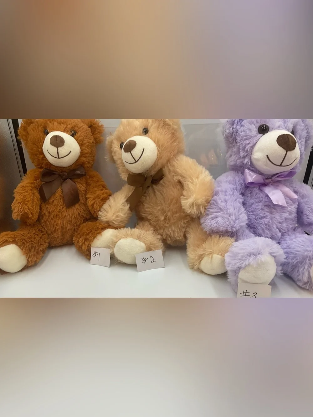 Plush Teddy Bear with Ribbon - Kids Toys